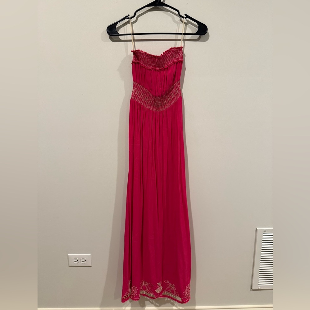 American Rag Strapless Women’s Red Embroidered Maxi Dress Size Small